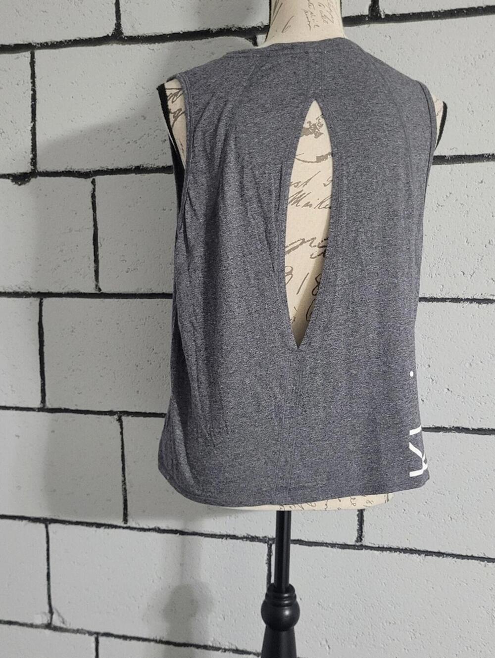 BUNDLE SALE!  Calvin Klein Charcoal Gray Logo Backless Tank Sz L - Picture 4 of 8